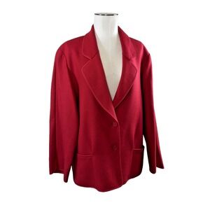 Weinberg Paris France Red NEW Wool Single Breasted Blazer Jacket Sz L/XL Vintage